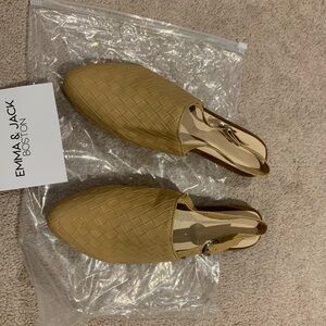 Tan Woven Mules